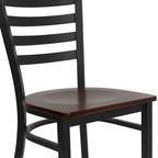 Chaise de restaurant en métal à dossier échelle - 16,5L x 17P x 32,25H - 16,5L x 17P x 32,25H