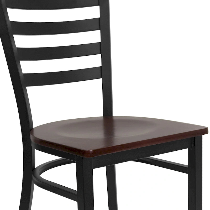 Chaise de restaurant en métal à dossier échelle - 16,5L x 17P x 32,25H - 16,5L x 17P x 32,25H