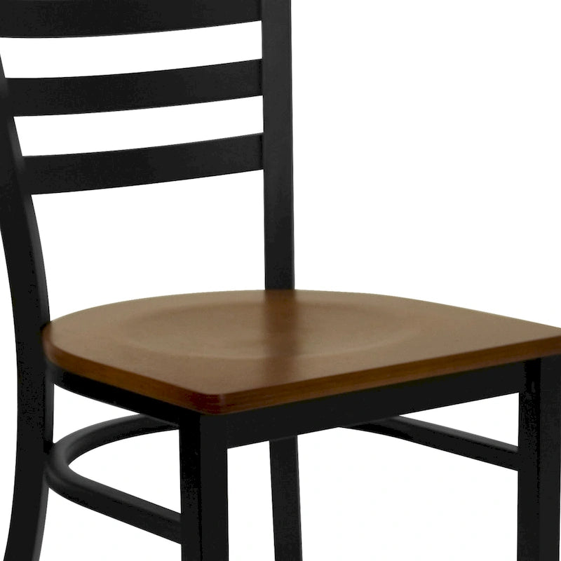 Chaise de restaurant en métal à dossier échelle - 16,5L x 17P x 32,25H - 16,5L x 17P x 32,25H