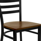 Chaise de restaurant en métal à dossier échelle - 16,5L x 17P x 32,25H - 16,5L x 17P x 32,25H