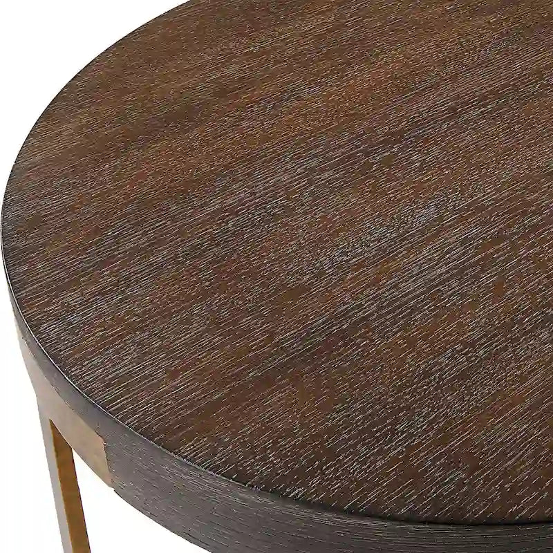 Table d'appoint ronde en bois massif - Table d'appoint rustique pour salon
