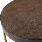 Table d'appoint ronde en bois massif - Table d'appoint rustique pour salon