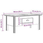 Table basse en pin massif - Table d'appoint rustique pour salon