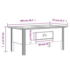 Table basse en pin massif - Table d'appoint rustique pour salon