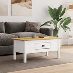 Table basse en pin massif - Table d'appoint rustique pour salon