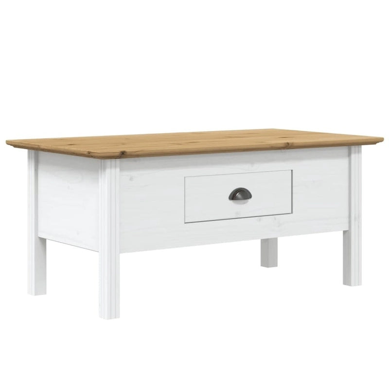 Table basse en pin massif - Table d'appoint rustique pour salon