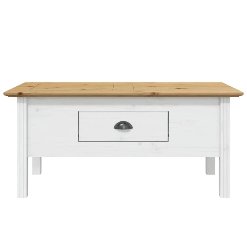 Table basse en pin massif - Table d'appoint rustique pour salon