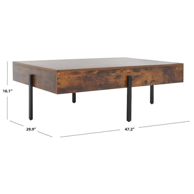 Table basse ronde en bois - Table d'appoint rustique pour salon