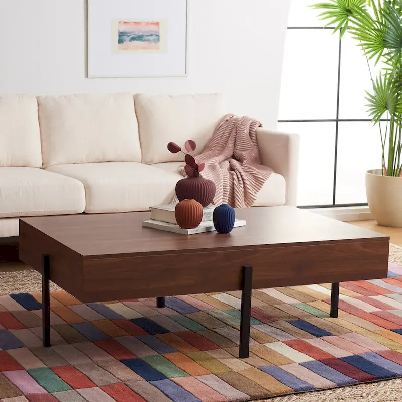 Table basse ronde en bois - Table d'appoint rustique pour salon