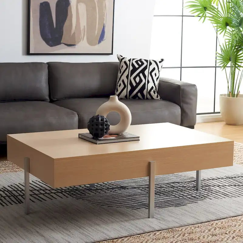 Table basse ronde en bois - Table d'appoint rustique pour salon