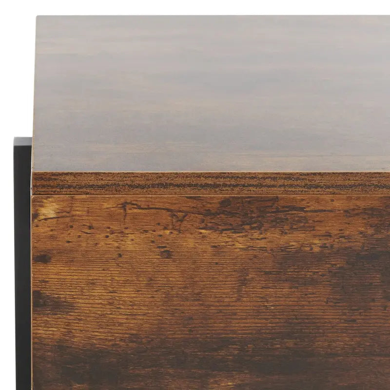 Table basse ronde en bois - Table d'appoint rustique pour salon