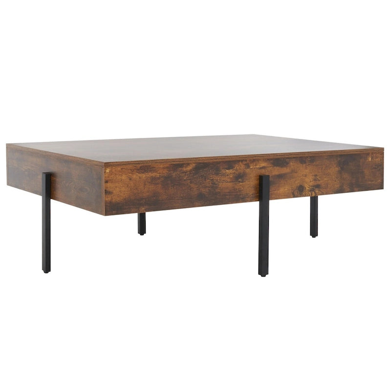 Table basse ronde en bois - Table d'appoint rustique pour salon