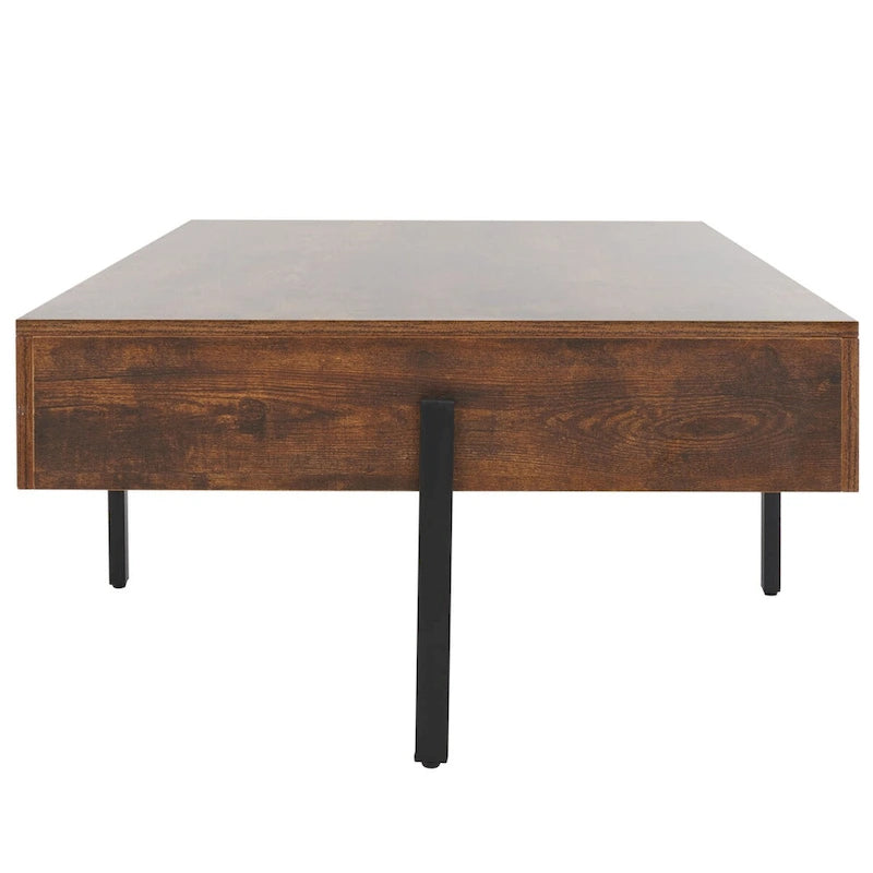 Table basse ronde en bois - Table d'appoint rustique pour salon
