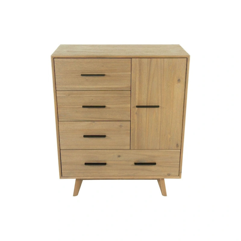 Commode Contemporaine en Noyer - Meuble de Rangement Moderne pour Chambre à Coucher