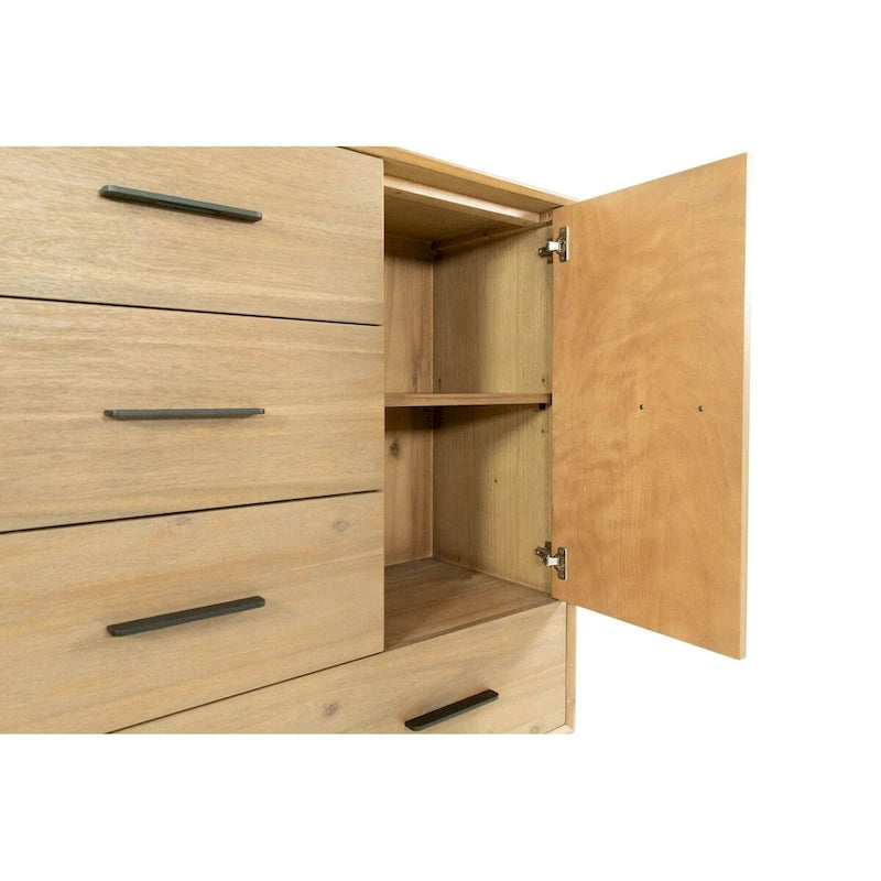 Commode Contemporaine en Noyer - Meuble de Rangement Moderne pour Chambre à Coucher