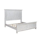 Chambre à coucher 4 pièces blanc et tabac – Lit à panneaux, commode, miroir et table de nuit