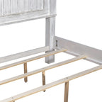 Chambre à coucher 4 pièces blanc et tabac – Lit à panneaux, commode, miroir et table de nuit