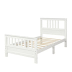 Lit plateforme en bois massif avec tête et pied de lit à panneaux – Aucun sommier tapissier requis, simple/double
