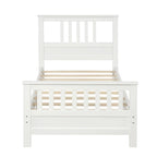 Lit plateforme en bois massif avec tête et pied de lit à panneaux – Aucun sommier tapissier requis, simple/double