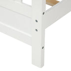 Lit plateforme en bois massif avec tête et pied de lit à panneaux – Aucun sommier tapissier requis, simple/double