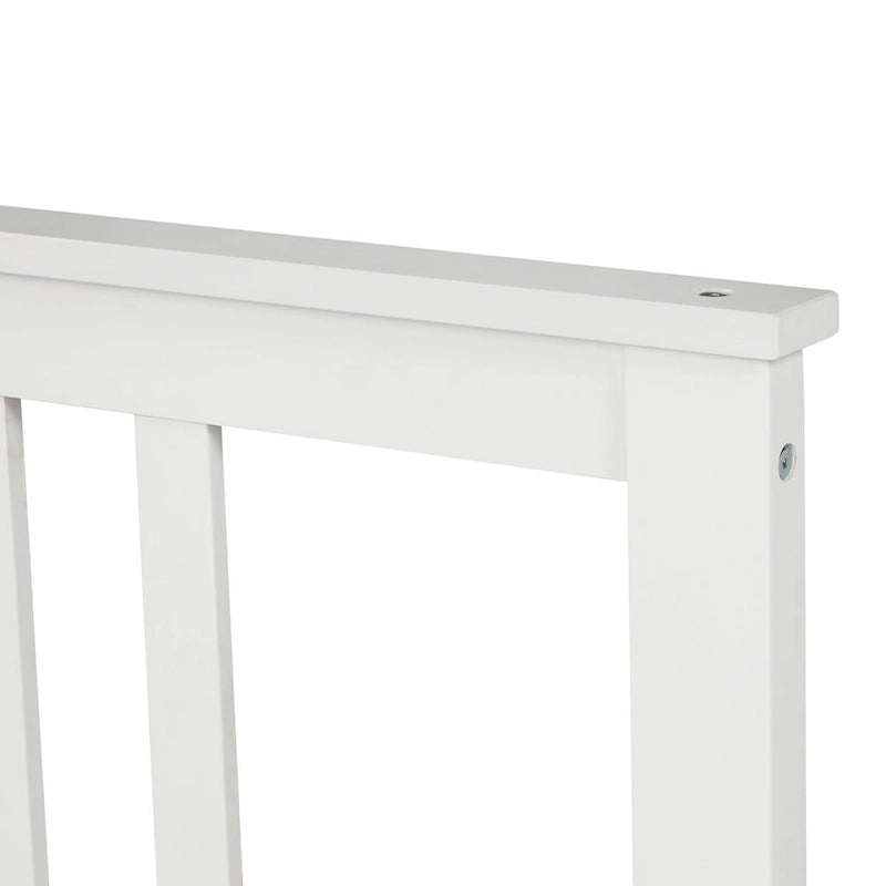 Lit plateforme en bois massif avec tête et pied de lit à panneaux – Aucun sommier tapissier requis, simple/double