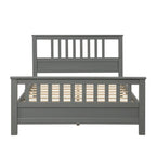 Lit plateforme en bois massif avec tête et pied de lit à panneaux – Aucun sommier tapissier requis, simple/double