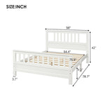 Lit plateforme en bois massif avec tête et pied de lit à panneaux – Aucun sommier tapissier requis, simple/double
