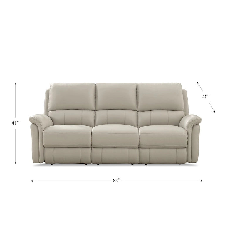 Canapé inclinable électrique zéro gravité avec appui-tête réglable - Cuir pleine fleur, 3 places