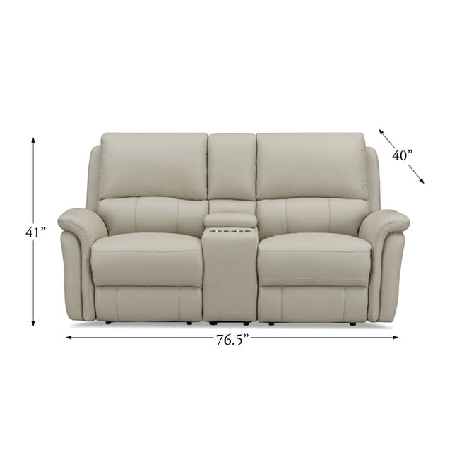 Canapé inclinable électrique zéro gravité avec appui-tête réglable - Cuir pleine fleur, 3 places