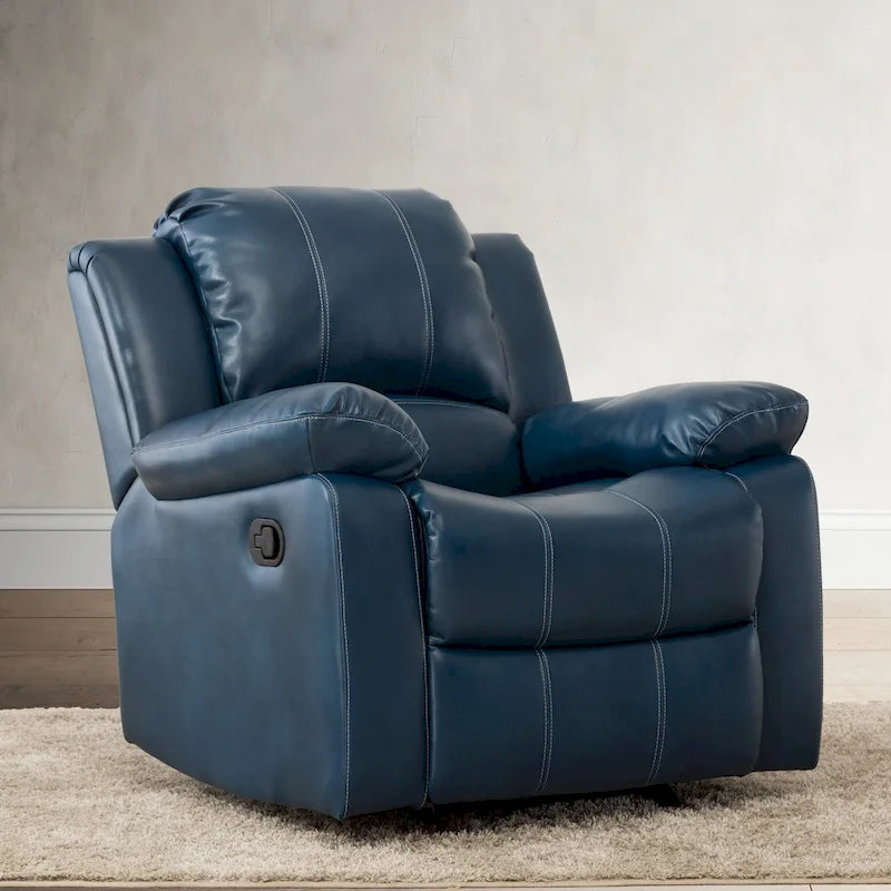 Fauteuil inclinable en similicuir pour salon - Siège rembourré, inclinaison douce