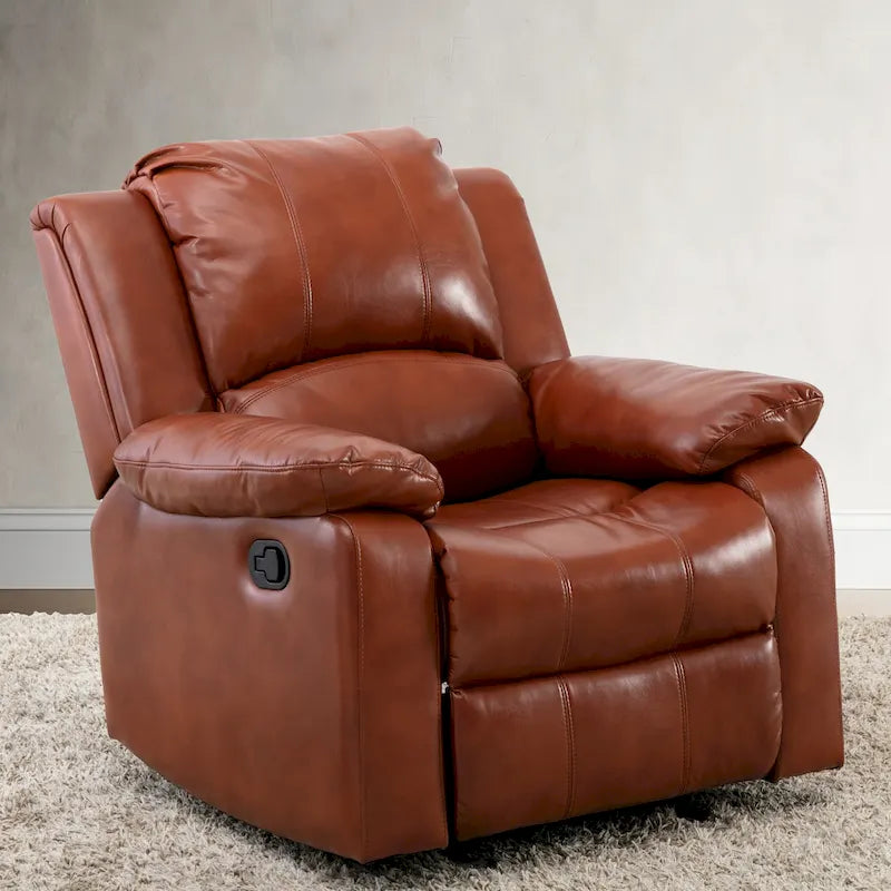 Fauteuil inclinable en similicuir pour salon - Siège rembourré, inclinaison douce