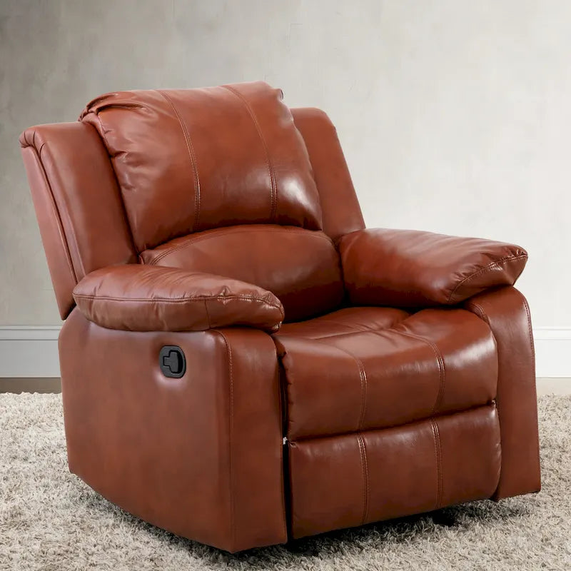 Fauteuil inclinable en similicuir pour salon - Siège rembourré, inclinaison douce