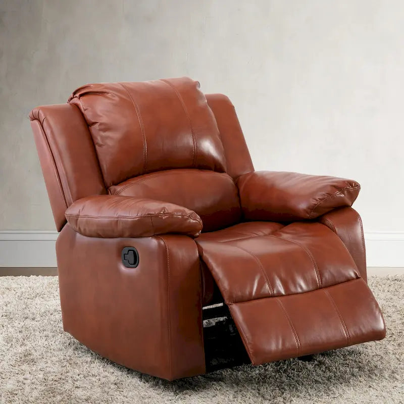 Fauteuil inclinable en similicuir pour salon - Siège rembourré, inclinaison douce