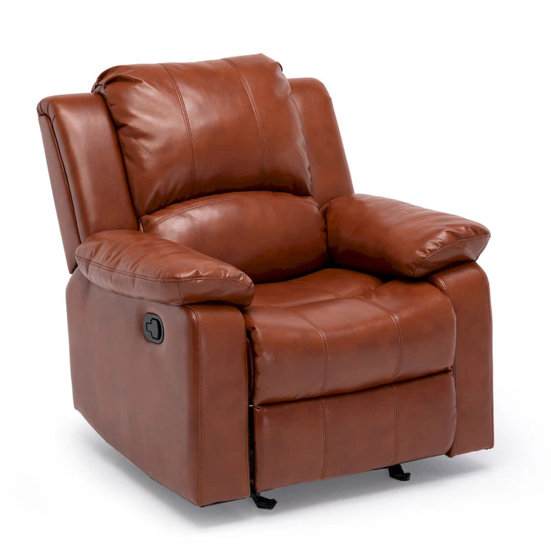 Fauteuil inclinable en similicuir pour salon - Siège rembourré, inclinaison douce