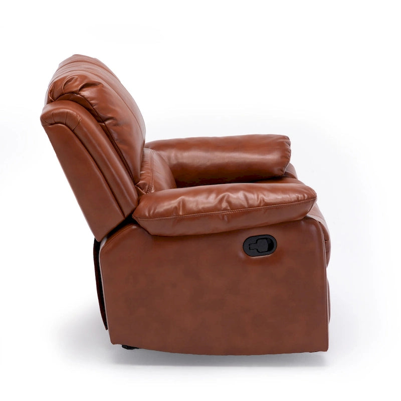 Fauteuil inclinable en similicuir pour salon - Siège rembourré, inclinaison douce