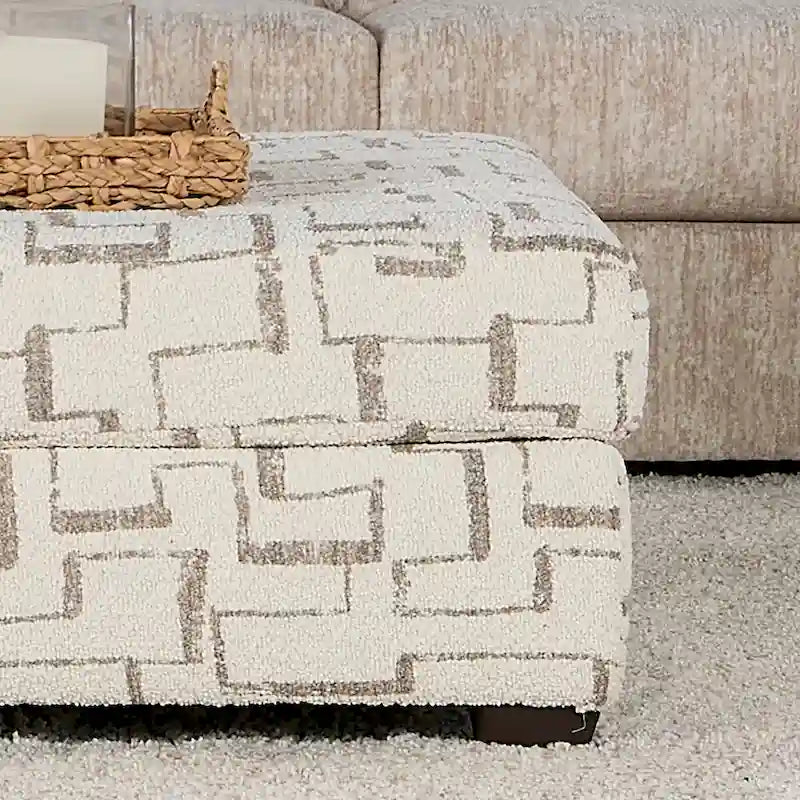 Canapé, causeuse et pouf en velours côtelé à grosses côtes 3 pièces – Parchemin