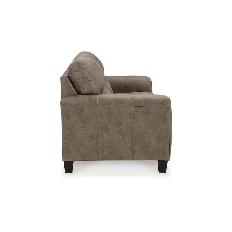 Canapé deux tons en tissu marron et beige – Canapé de salon contemporain, design épuré