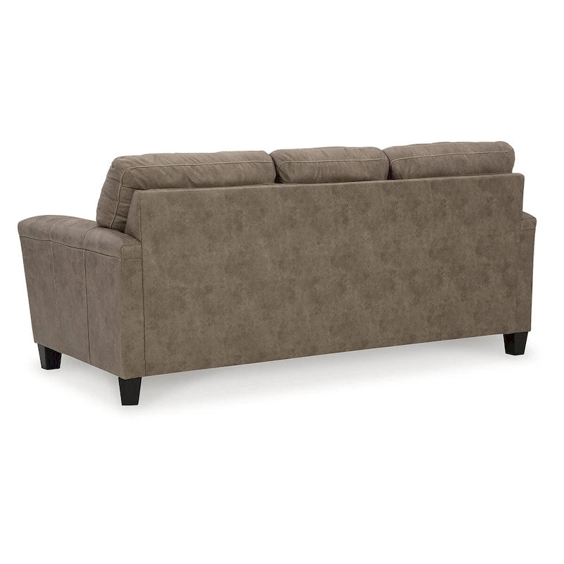 Canapé deux tons en tissu marron et beige – Canapé de salon contemporain, design épuré