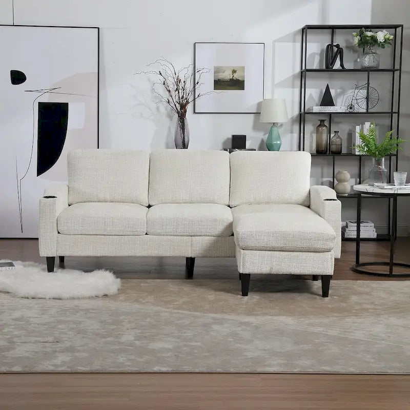 Canapé sectionnel modulaire convertible avec pouf de rangement
