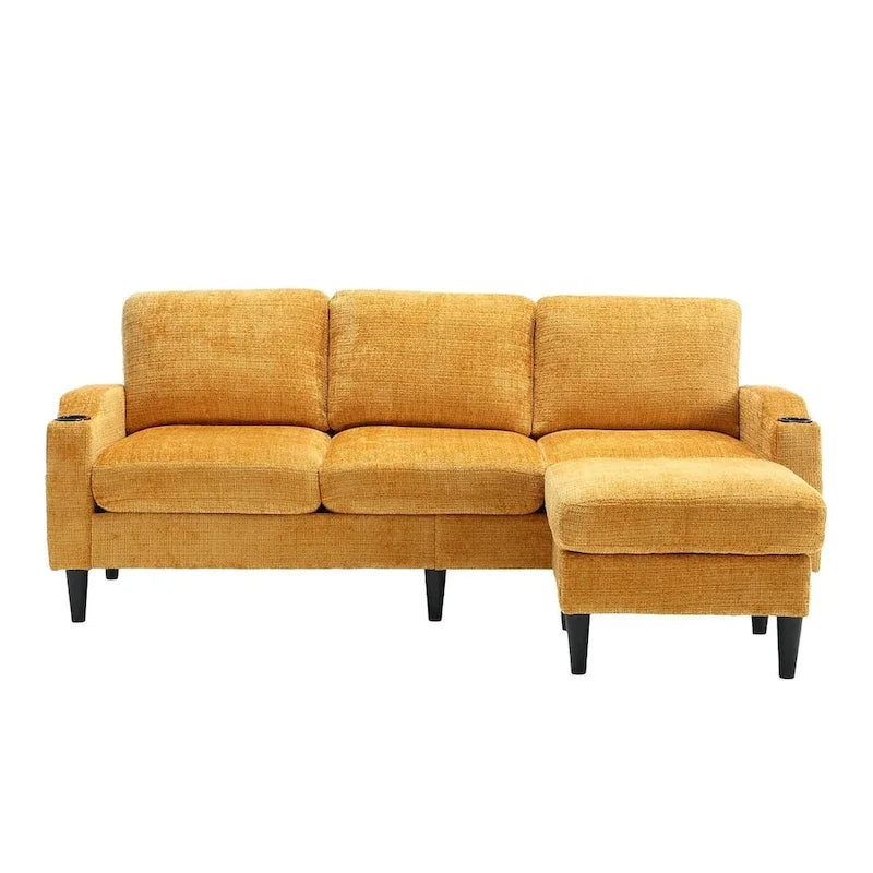 Canapé sectionnel modulaire convertible avec pouf de rangement