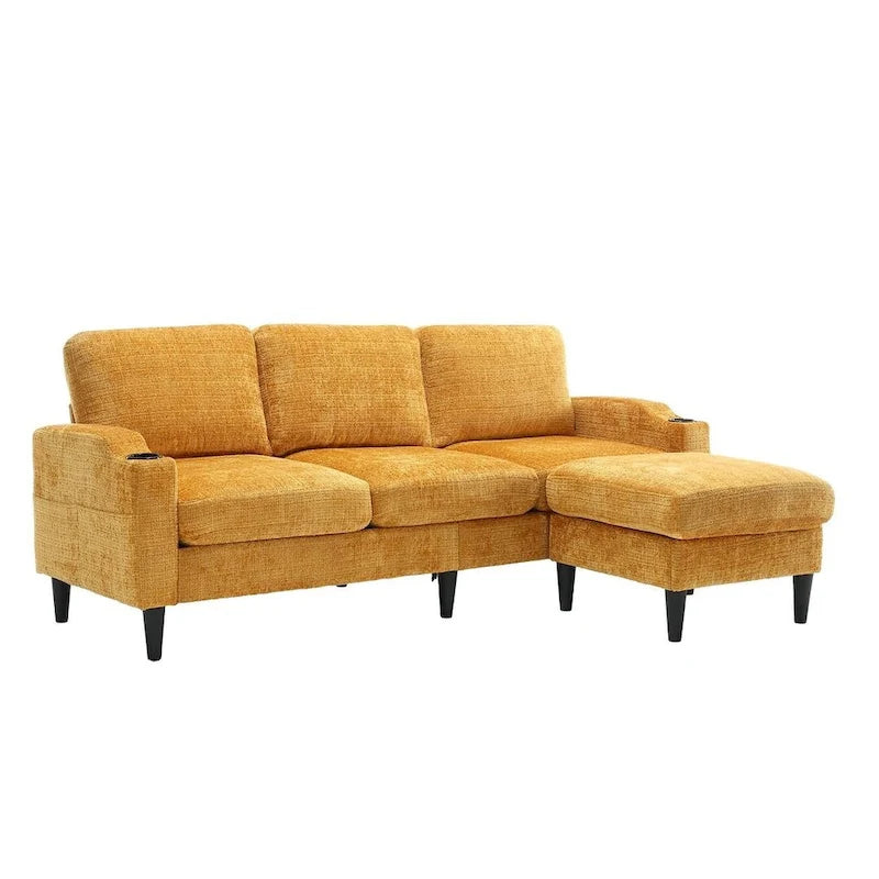 Canapé sectionnel modulaire convertible avec pouf de rangement