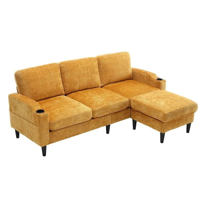 Canapé sectionnel modulaire convertible avec pouf de rangement