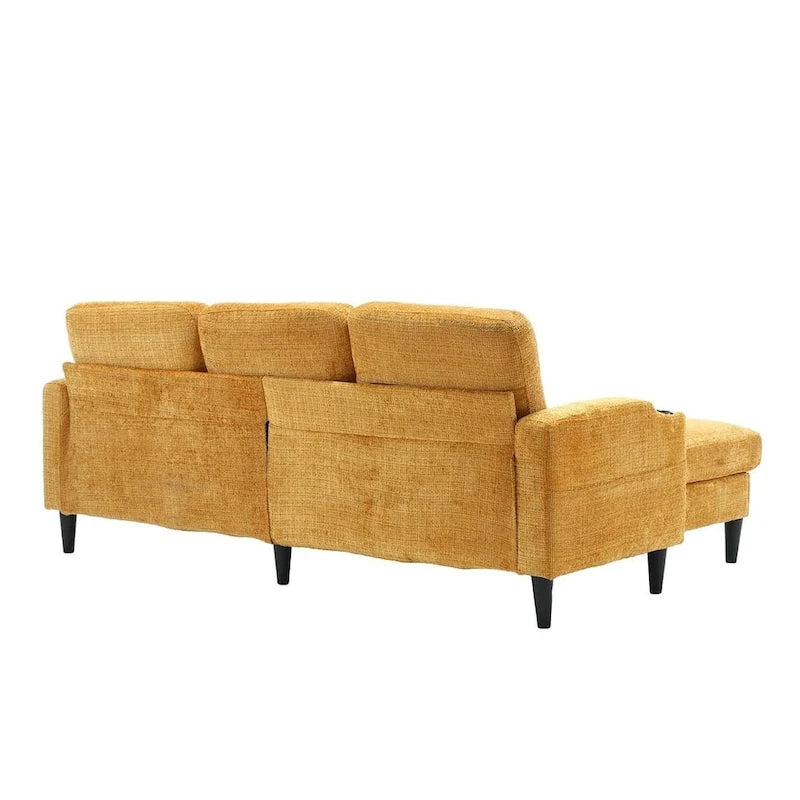 Canapé sectionnel modulaire convertible avec pouf de rangement