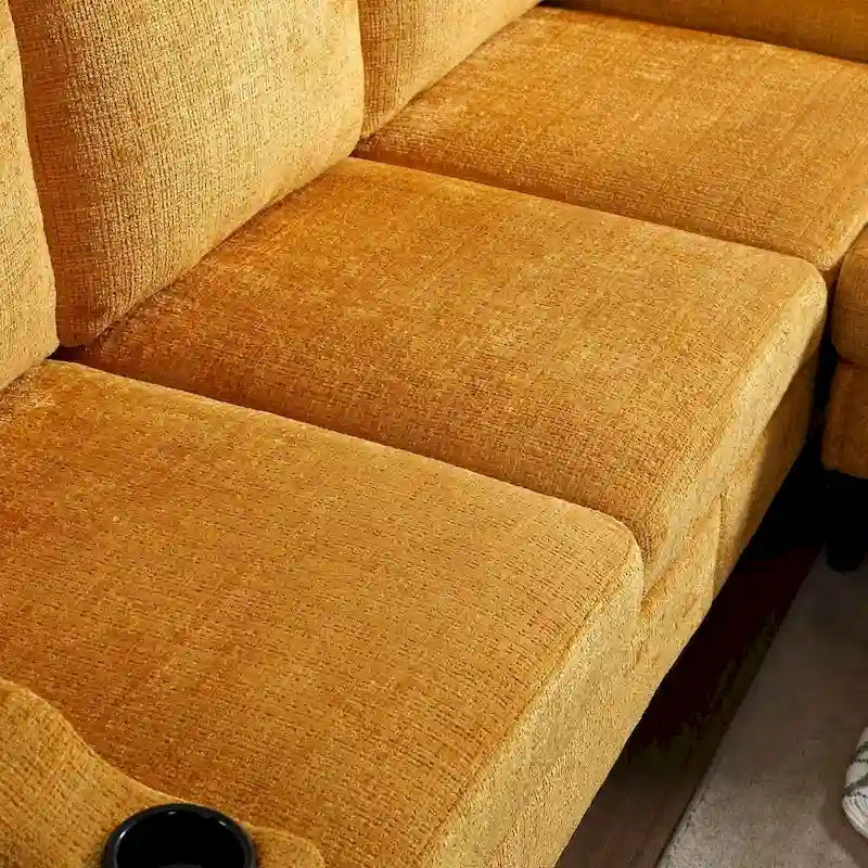 Canapé sectionnel modulaire convertible avec pouf de rangement