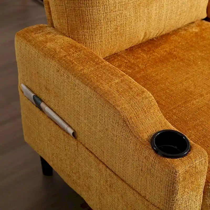 Canapé sectionnel modulaire convertible avec pouf de rangement