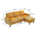 Canapé sectionnel modulaire convertible avec pouf de rangement