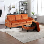 Canapé sectionnel modulaire convertible avec pouf de rangement