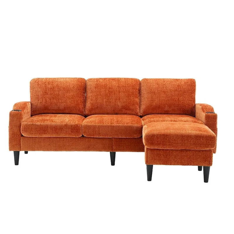 Canapé sectionnel modulaire convertible avec pouf de rangement