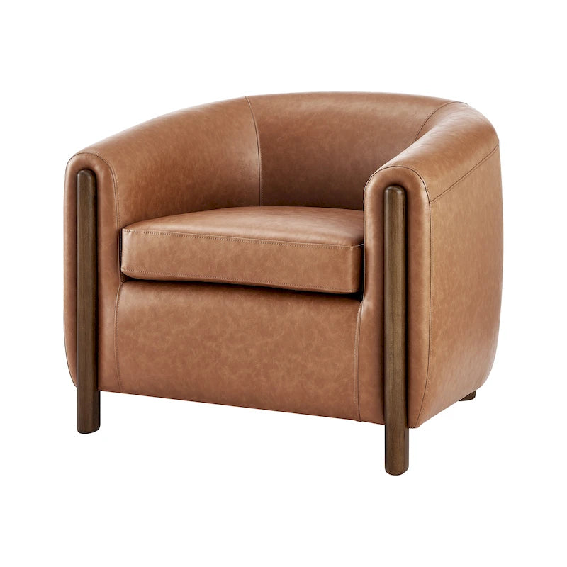 Fauteuil d'appoint rembourré - Fauteuil moderne en tissu pour salon
