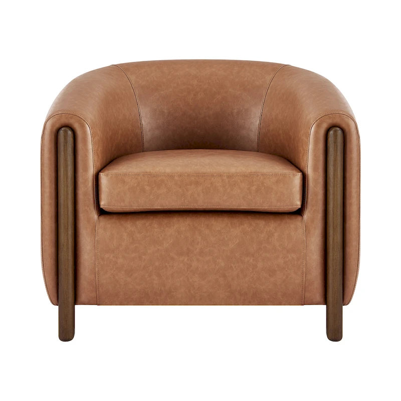 Fauteuil d'appoint rembourré - Fauteuil moderne en tissu pour salon